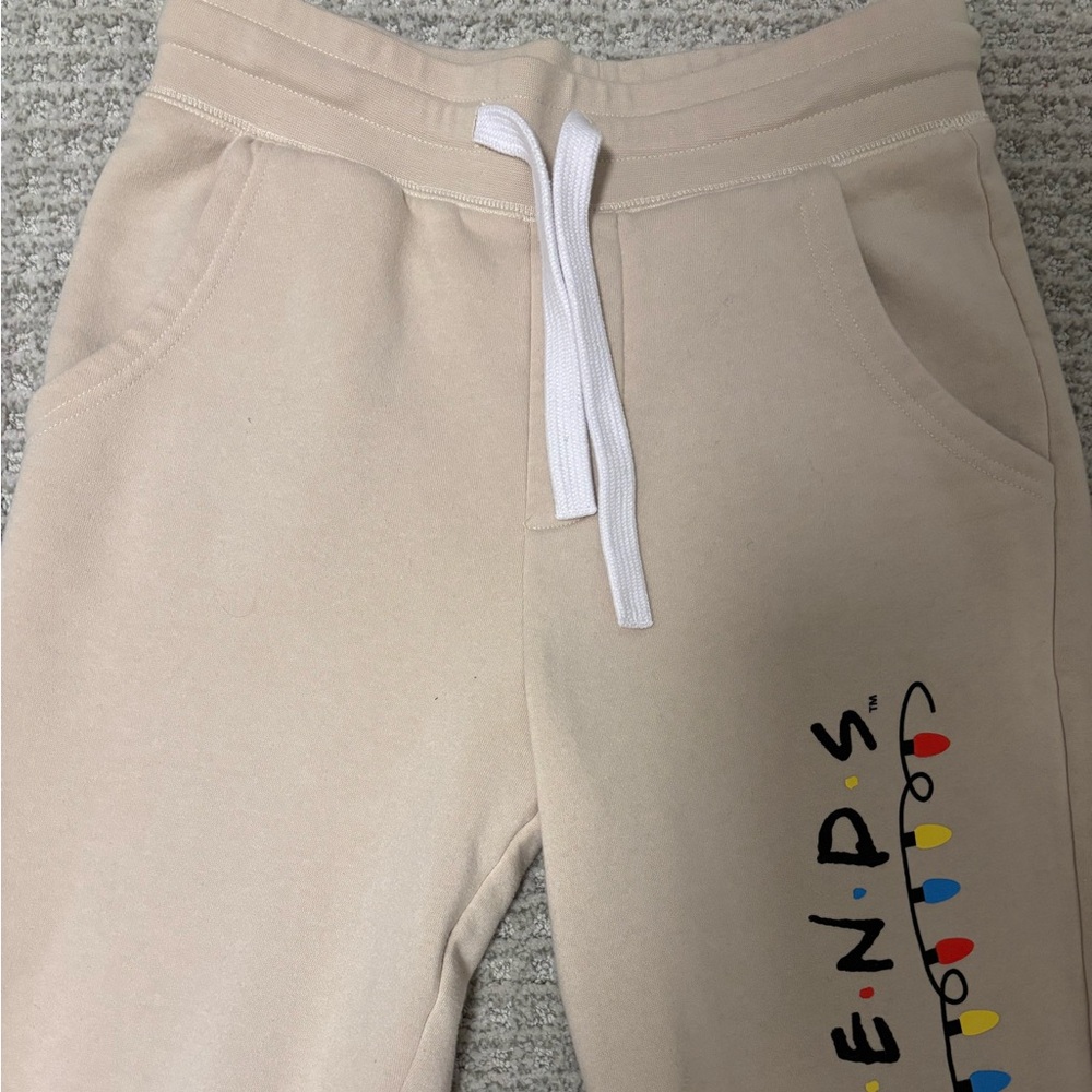 Friends beige size medium high waisted sweat- pants